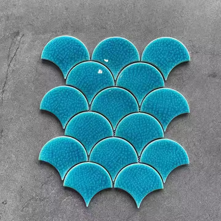 Fish scale mosaic tile 85x95mm SH90147