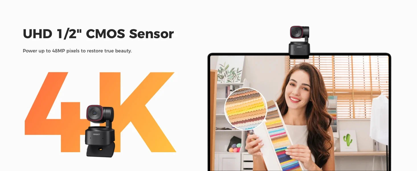 OBSBOT Tiny 2 Lite - 4K HDR 60FPS AI Camera For Conferences