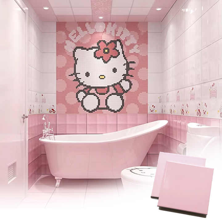 Rustic Pink Porcelain Bathroom Wall Tiles 100x100mm High Quality