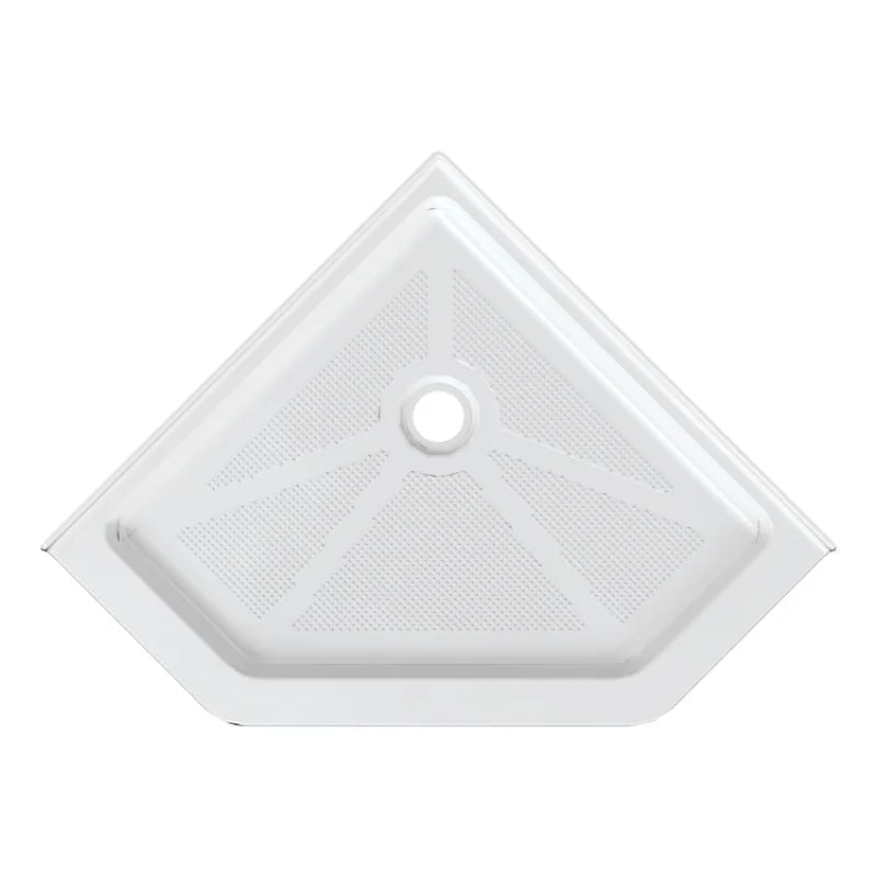 Stock in USA Bathroom Center Drain Shower Base Anti Slip Texture Diamond White Acrylic Shower Tray