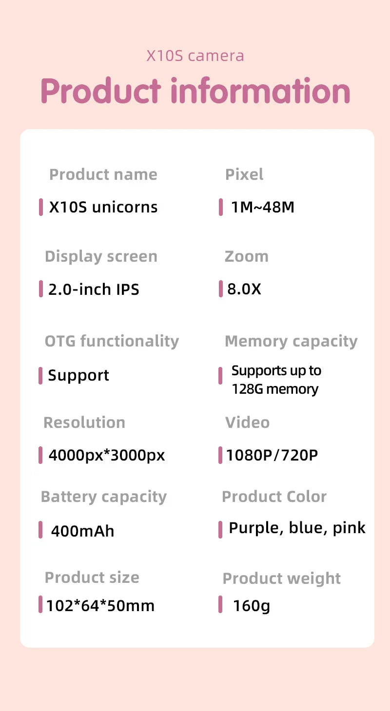 X5S HD Toy Camera for Kids - Creative Shooting &amp; Recording