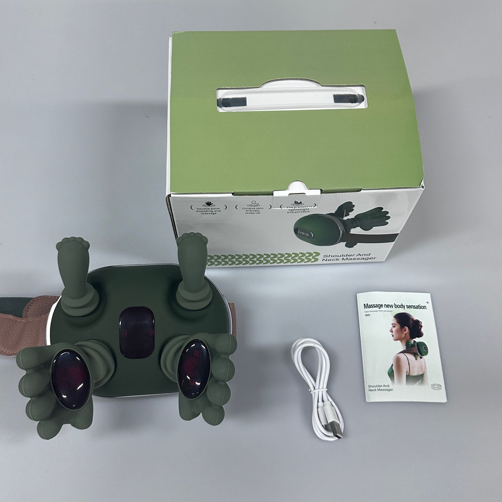 Máy mát xa cổ và vai Shiatsu thông minh hình bàn tay, 3 chế độ nhào bóp, nâng cấp 2025 - Daisan Mart