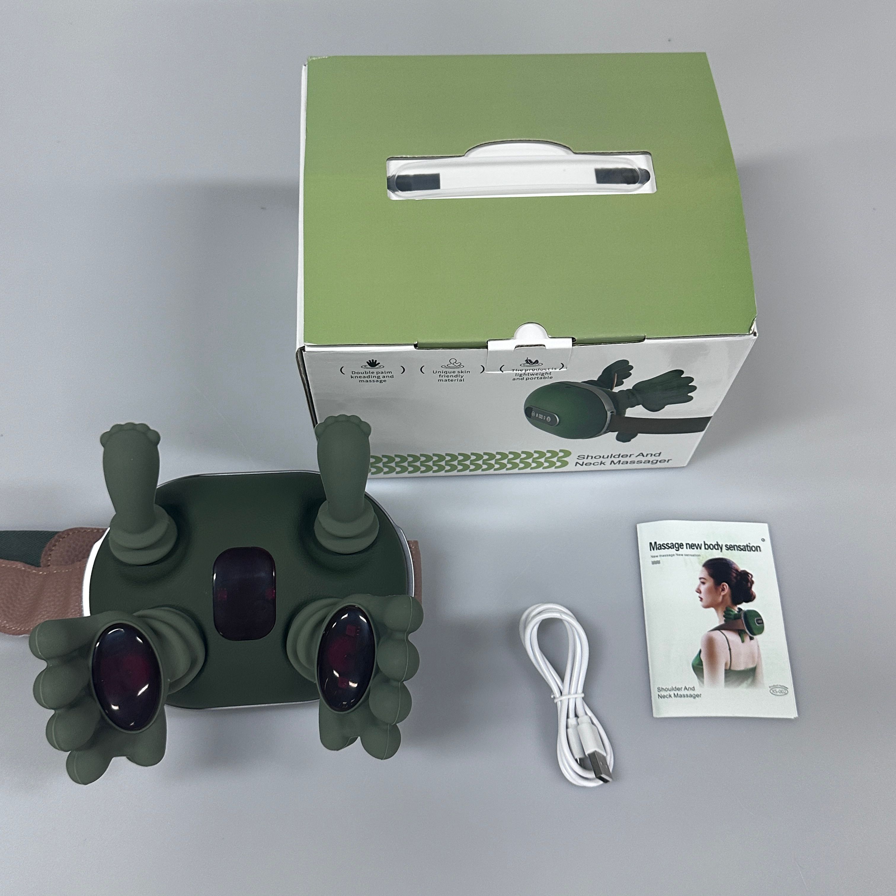 Máy mát xa cổ và vai Shiatsu thông minh hình bàn tay, 3 chế độ nhào bóp, nâng cấp 2025 - Daisan Mart