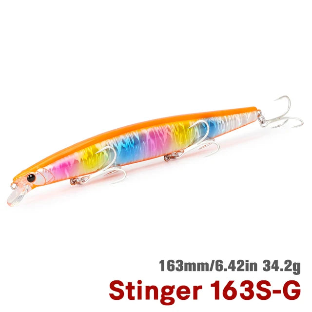 TSURINOYA 34.2g STINGER 163S Sinking Minnow 163mm Sea Fishing Lure Hard Artificial Pike Fishing Baits Tackle DW119