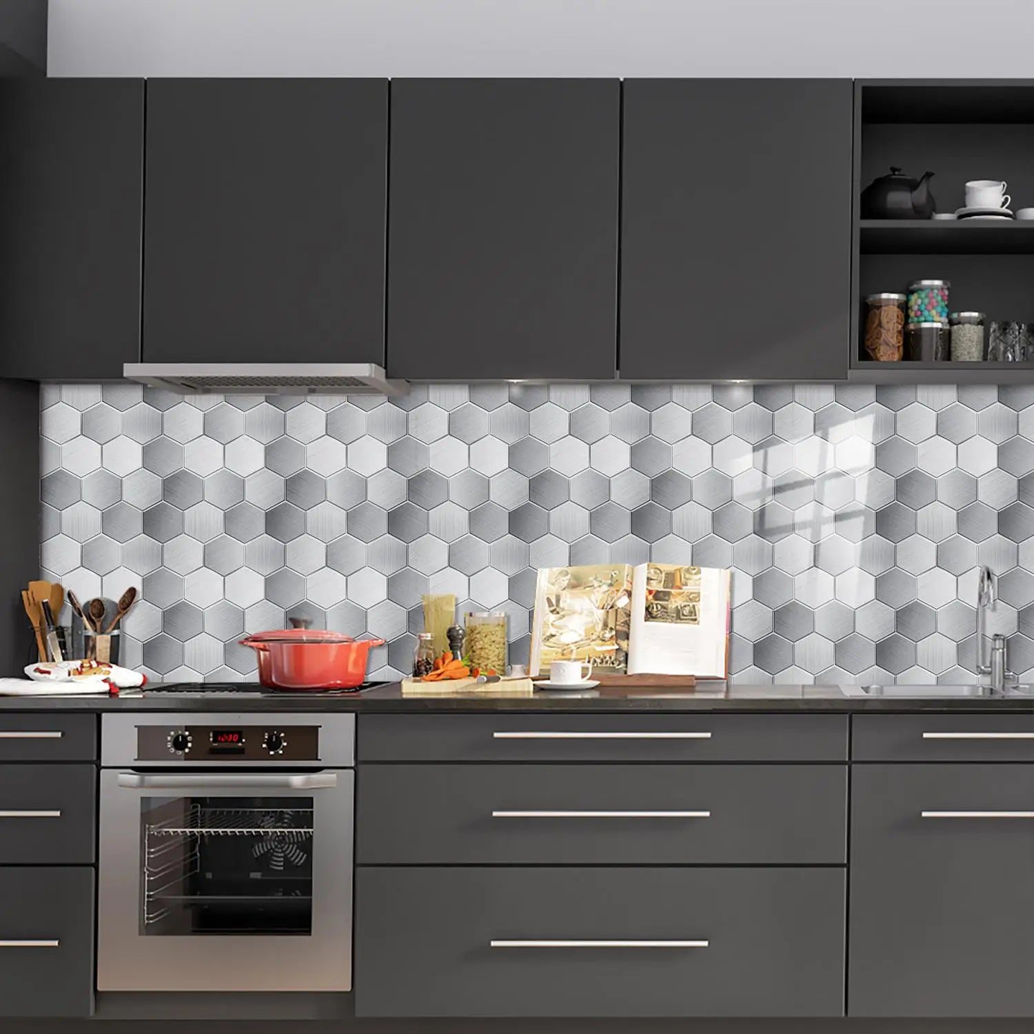Hexagon Self-Adhesive Mosaic Tiles PVC Peel & Stick Kitchen & Bedroom Backsplash Stylish Decorative Stickers Made in China - Daisan Mart
