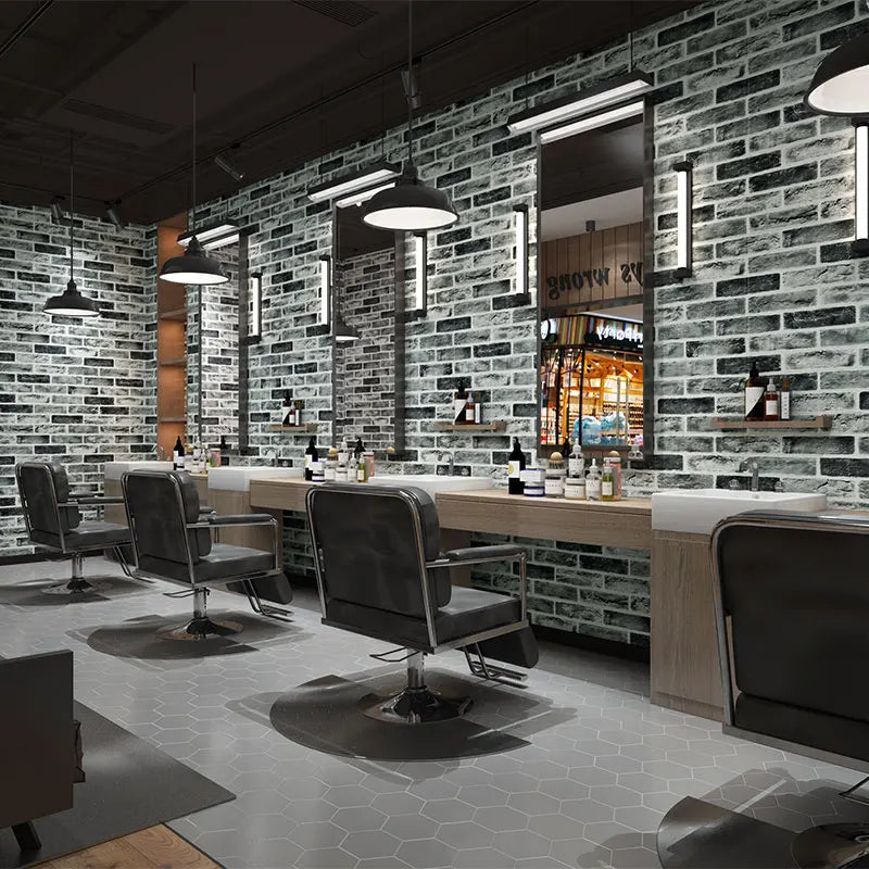 Wallpaper self-adhesive 3D three-dimensional wall stickers wall soft package shop decoration wall skirt wall board red brick