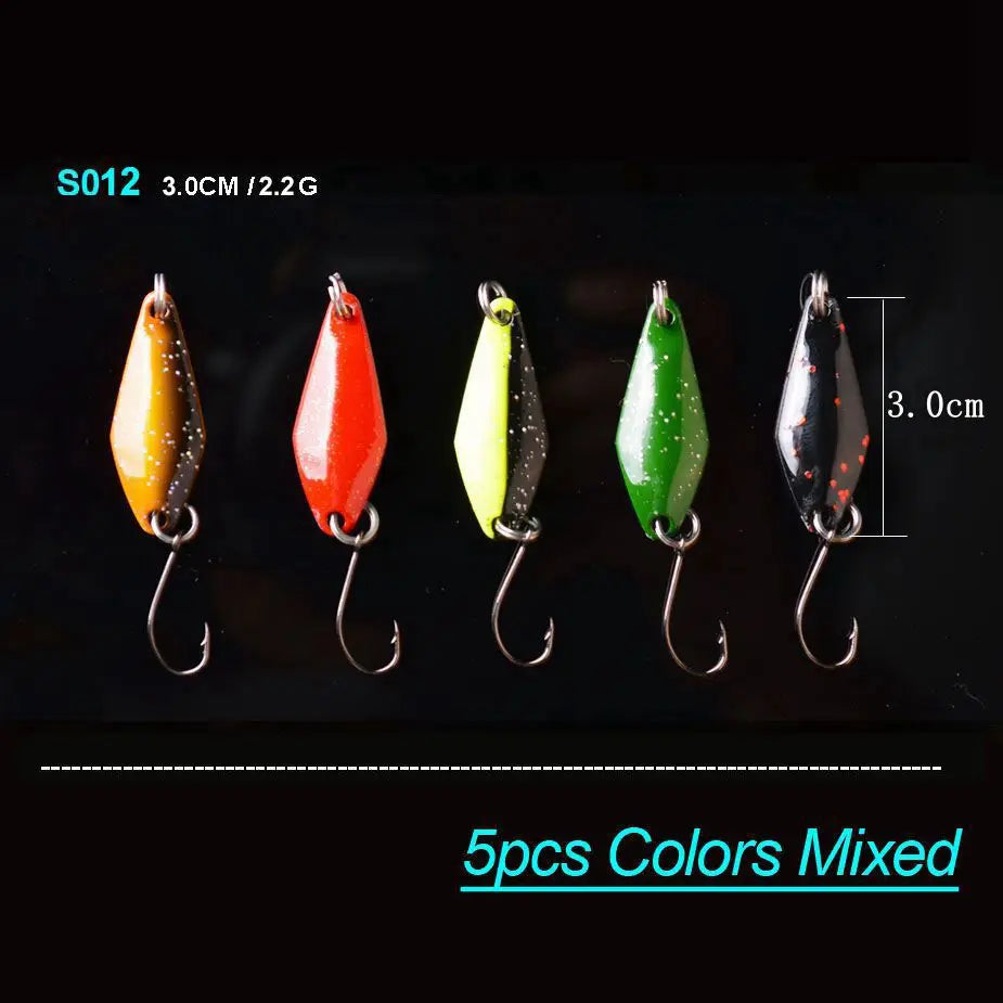 Bộ 5 Mồi Câu Kim Loại TOMA Dạng Lá Cá Lóc, Cá Trê