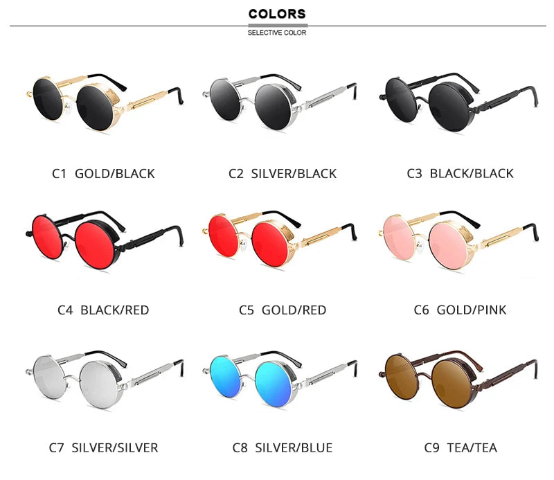 Kính Râm Cổ Điển Gothic Steampunk UV400 Nam Nữ - Daisan Mart