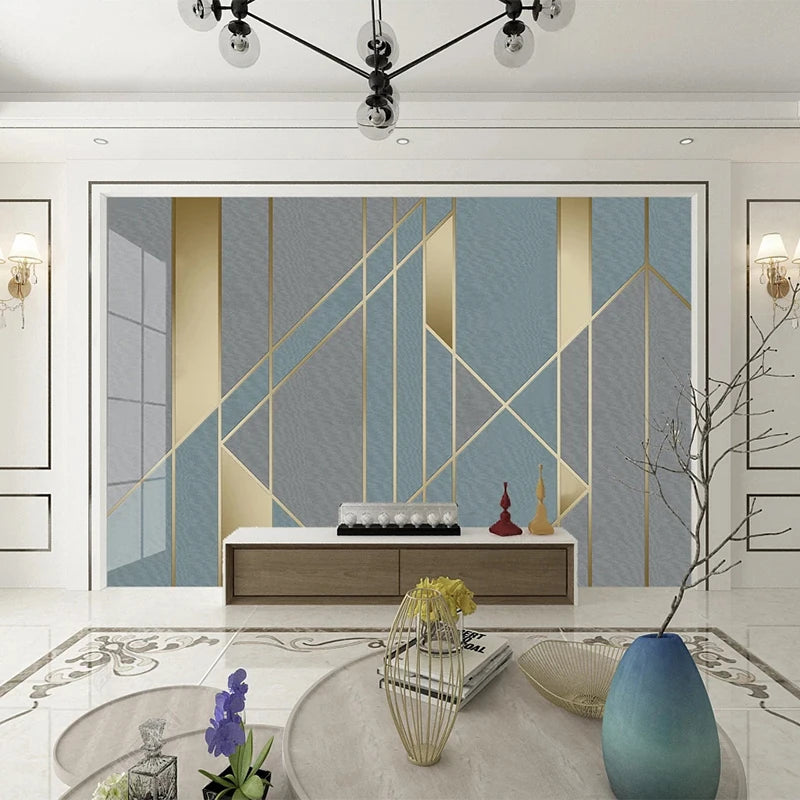 Custom 3D Wall Mural Modern Simple Geometric Line Photo Wallpaper Living Room TV Sofa Bedroom Wall Painting Papel De Parede 3 D