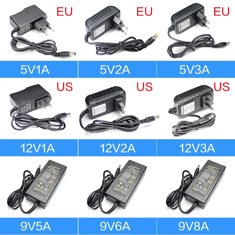 Universal Power Supply 12V DC AC Adapter LED 1A-8A