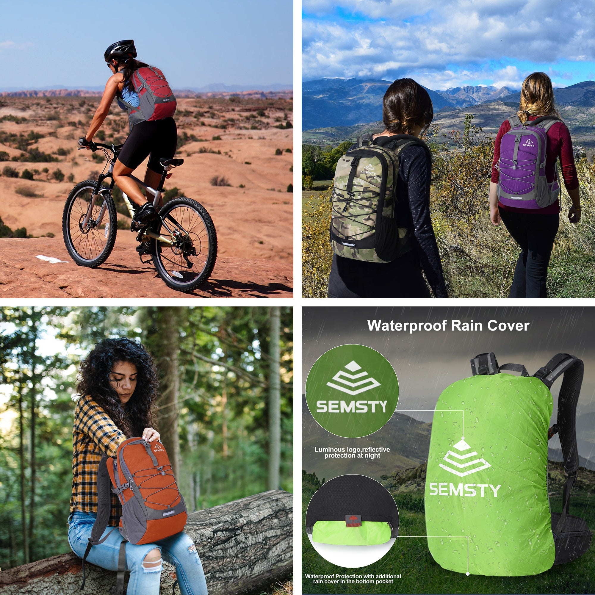 Ultralight Waterproof Sports Backpack with Back Protection