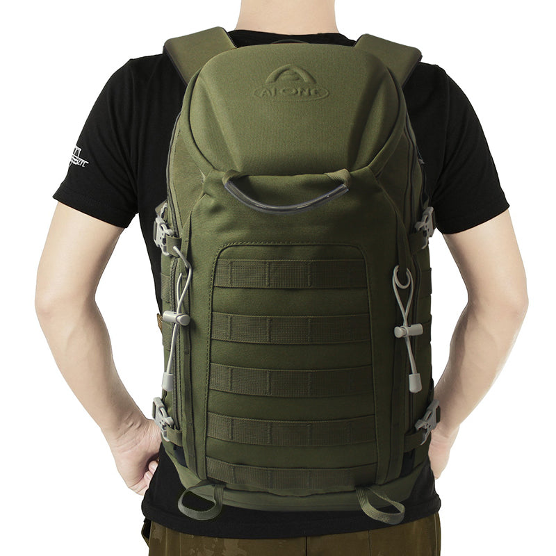 AIONE tactical backpack for outdoor sports, hiking, climbing, camping, with EVA shell, zipper and polyester lining. 