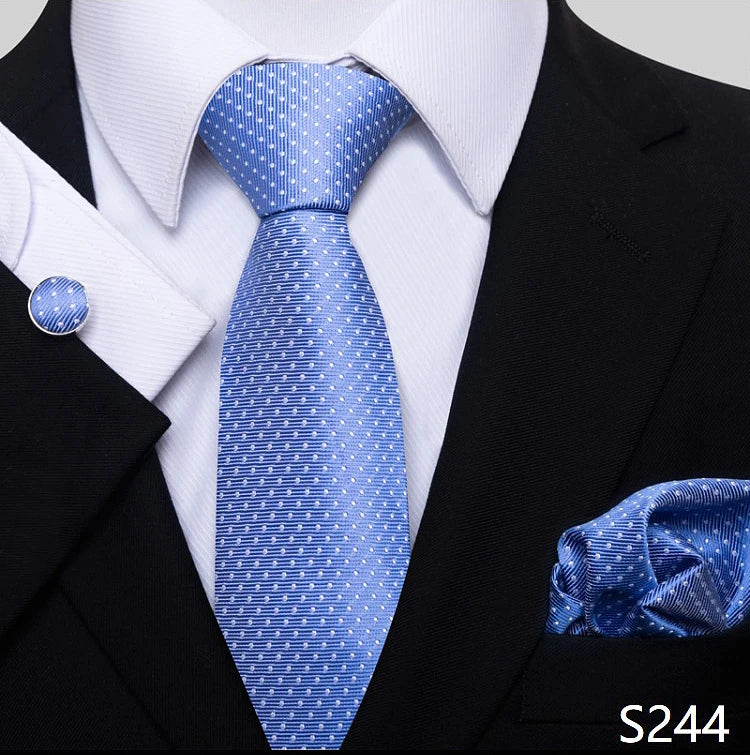 Cà vạt nam xanh vàng 65 màu - Bộ quà tặng cưới