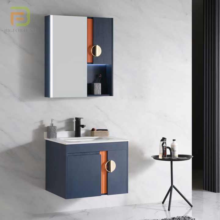 Waterproof Wall Mounted Modern Bathroom Cabinets Wall Mounted Plywood Bathroom Cabinet Set with Mirror 