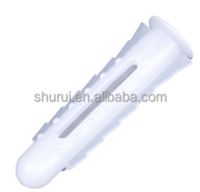 Plastic wall plug expansion anchor system available in various sizes 