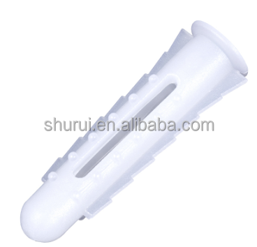 Plastic wall plug expansion anchor system available in various sizes 