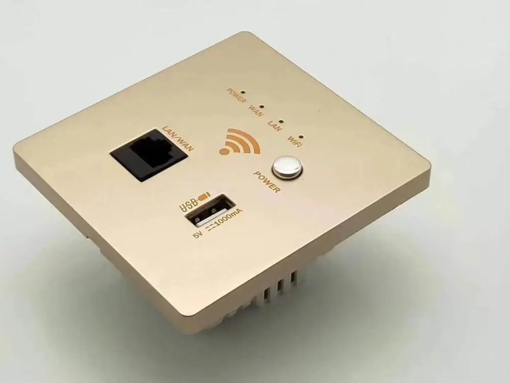 4 Colors 300M Wall Embedded Wireless WIFI AP Router PC Panel USB Outlet Wall Charger Smart Socket 5V 1000MA AC Power Supply