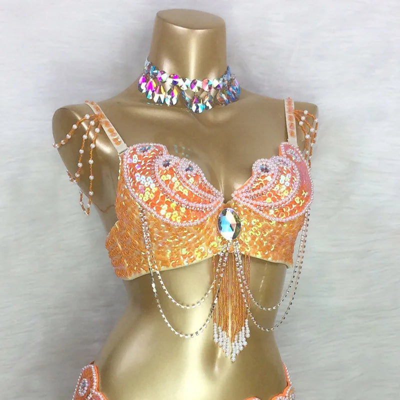 Áo Bra Múa Bụng Đính Hạt Sequin Gợi Cảm Sân Khấu - Daisan Mart