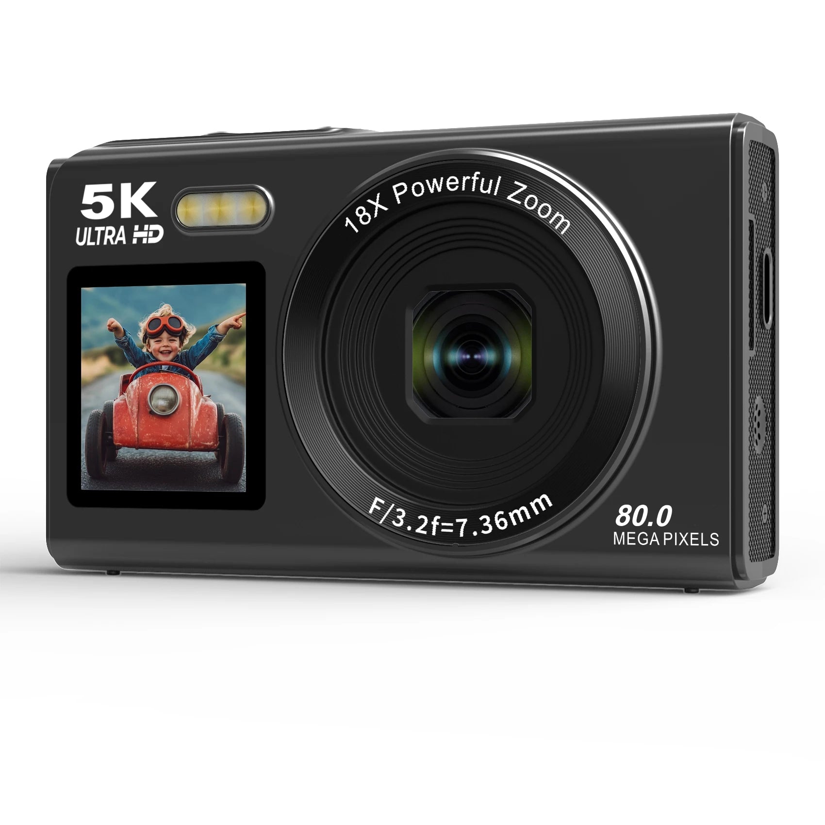 Máy Ảnh Mini 5K 80MP Kép Màn Hình WIFI Zoom 18X Vlog