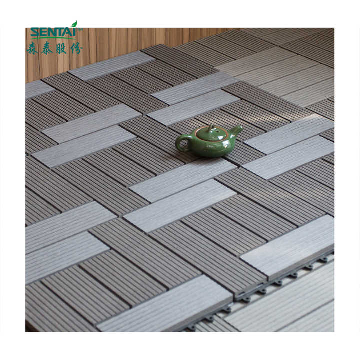 WPC anti-slip wood plastic composite floor tiles 310*310*22mm, DIY balcony floor tiles, waterproof, easy to install, BPC DIY 02SM2 