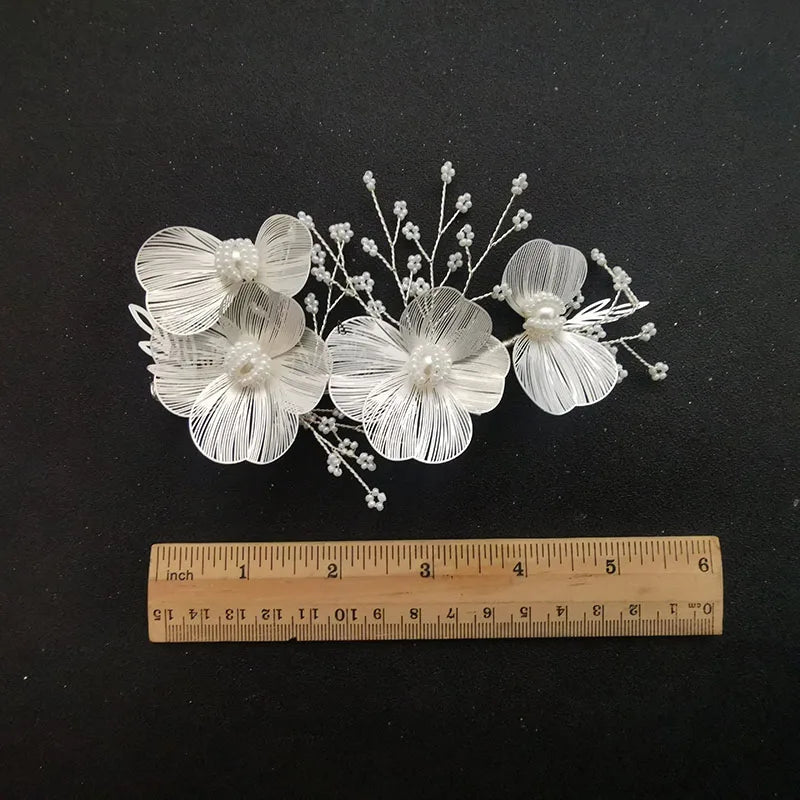 Bộ Kẹp Tóc Cưới Đính Hoa Ngọc Trai Thủ Công SLBRIDAL