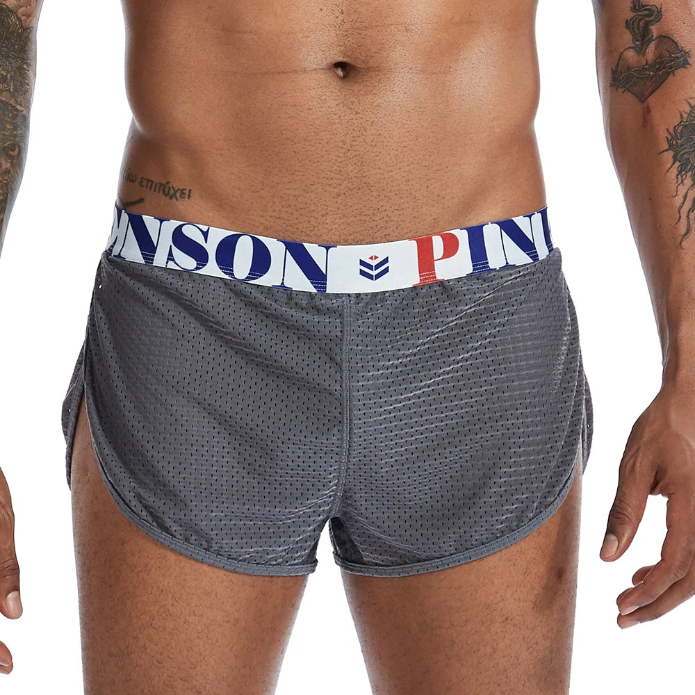 Men's Summer Thin Arrow Shorts - White Black Mesh