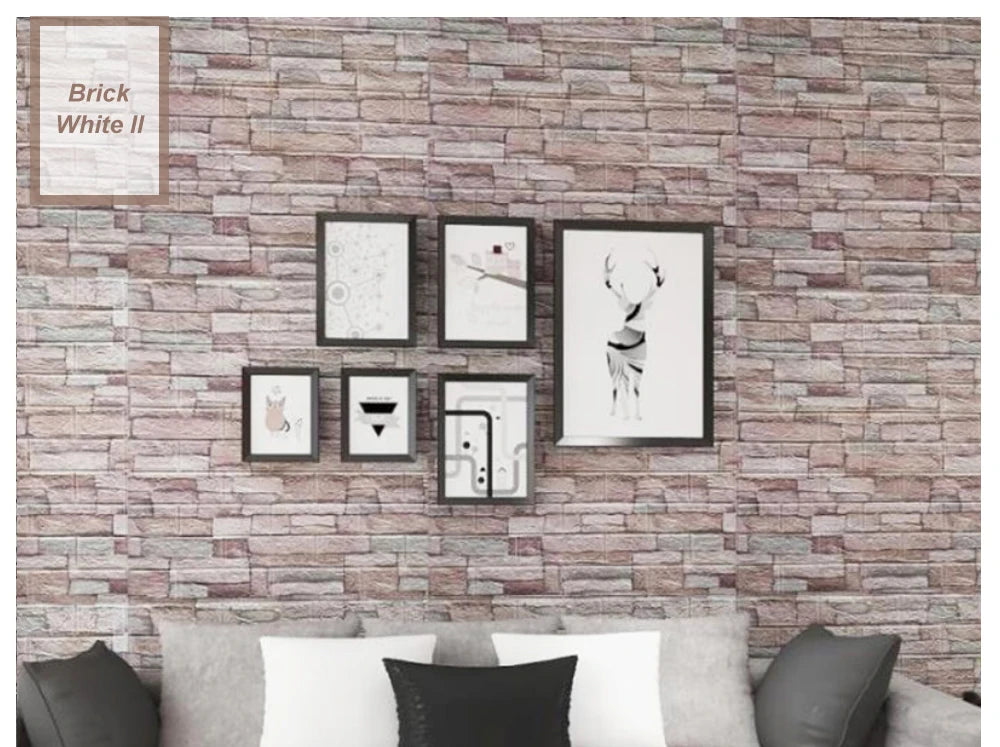 3D Brick Wall Sticker Strong three-dimensional 77*70cm Monochrome and Retro adesivos de parede paper Bring the fun of home life - Daisan Mart