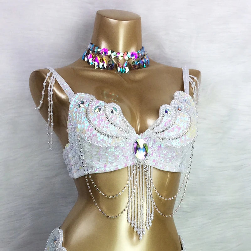 Áo Bra Múa Bụng Đính Hạt Sequin Gợi Cảm Sân Khấu - Daisan Mart