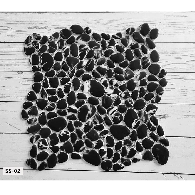 Factory Supply Bathroom Wall Tiles  Mixed Color Pebble Art Mural Wall Tiles Glass Mosaic SS-01 - Daisan Mart