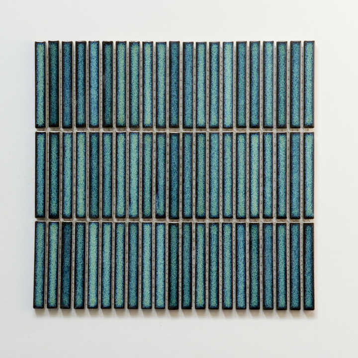 Glazed glossy striped ceramic mosaic tile 284x295mm 