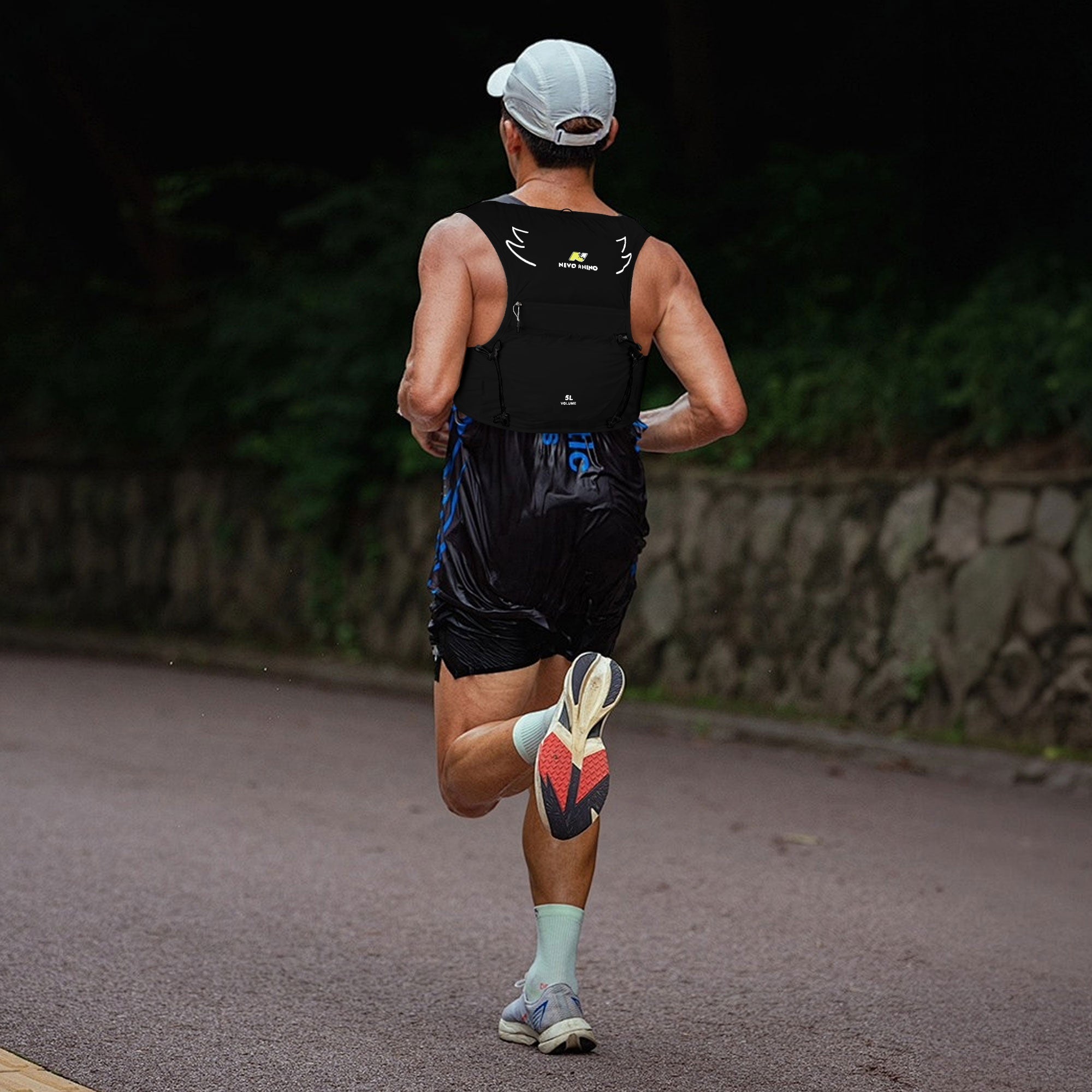 Nevo Rhino Marathon Running Hydration Vest Backpack Adjustable Reflective Chest Strap Bottle Holder for Trail Running &amp; Cycling 