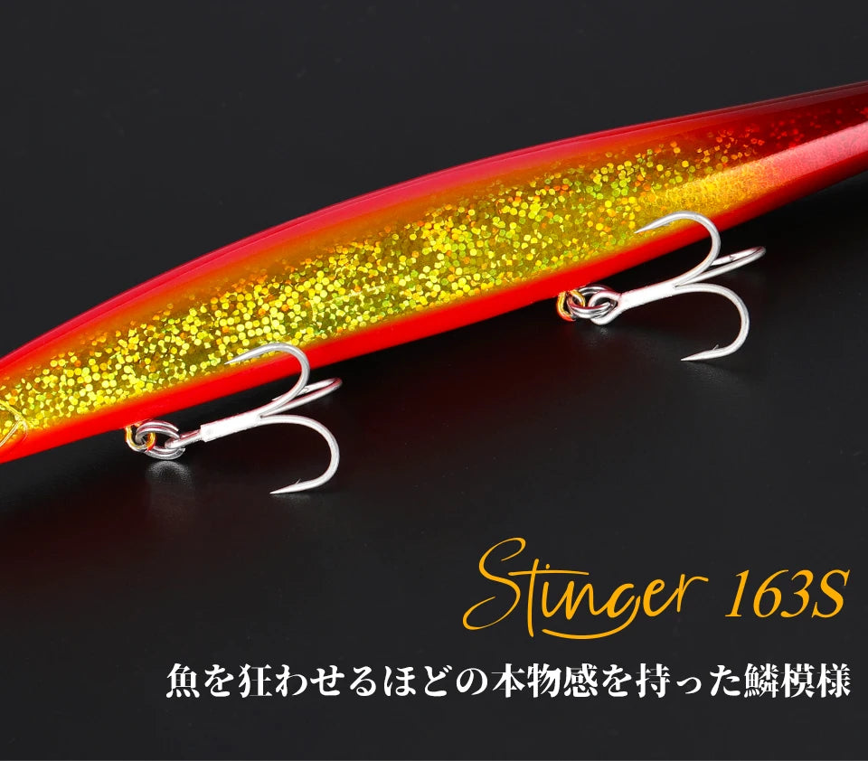 TSURINOYA 34.2g STINGER 163S Sinking Minnow 163mm Sea Fishing Lure Hard Artificial Pike Fishing Baits Tackle DW119