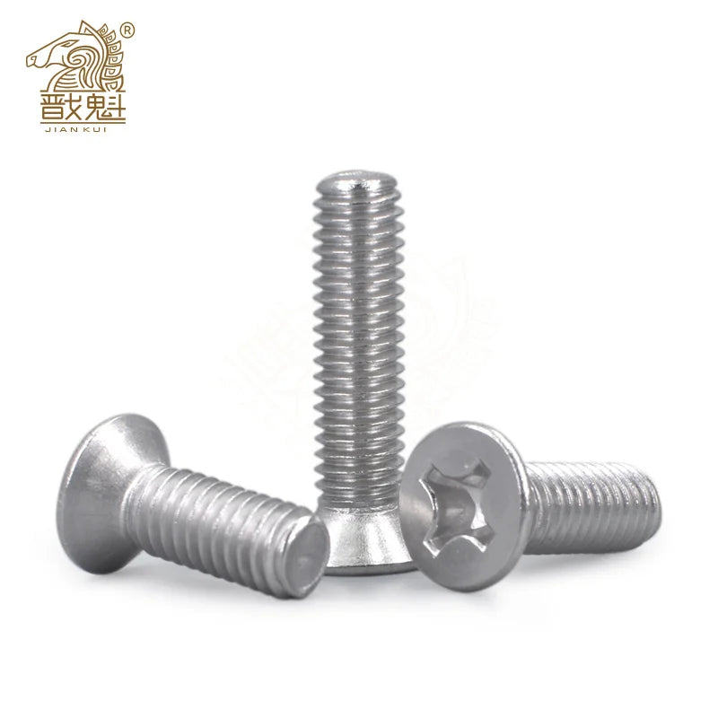 50顆 M1 M1.2 M1.4 M1.6 M2 M2.5 M3 M4 迷你微型黑色 304 不鏽鋼十字槽平頭沉頭螺絲螺栓