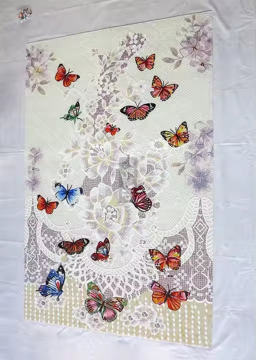 Custom Modern Flower and Bird Wall Mosaic 