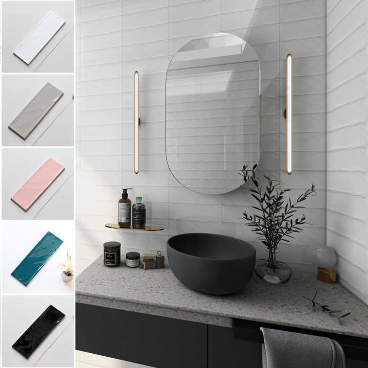 Modern Design Toilet Bathroom Kitchen 3D Wall Panels Surface Wall Tiles Grey 