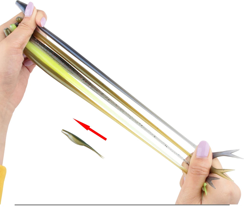 Rosewood Jerk Shad TPR Floating Soft Bait Fishing Lure Drop Shot Jerk Bait Minnow Use Jighead For Sea Fishing Perch Zander Bass