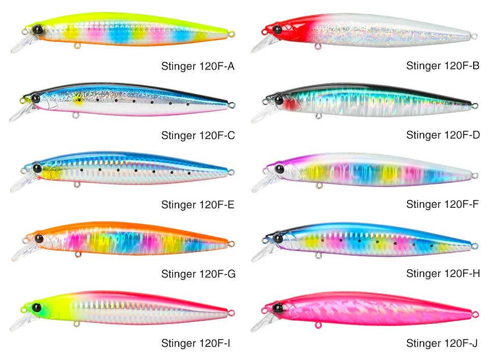 TSURINOYA 120F Ultra-long Casting Floating Minnow Saltwater Fishing Lure STINGER 120mm 19g Range 30-100cm Artificial Hard Baits