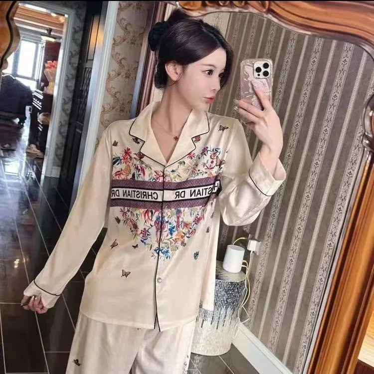 SAMWESTART Spring Cool Silk Women's Pajamas Set