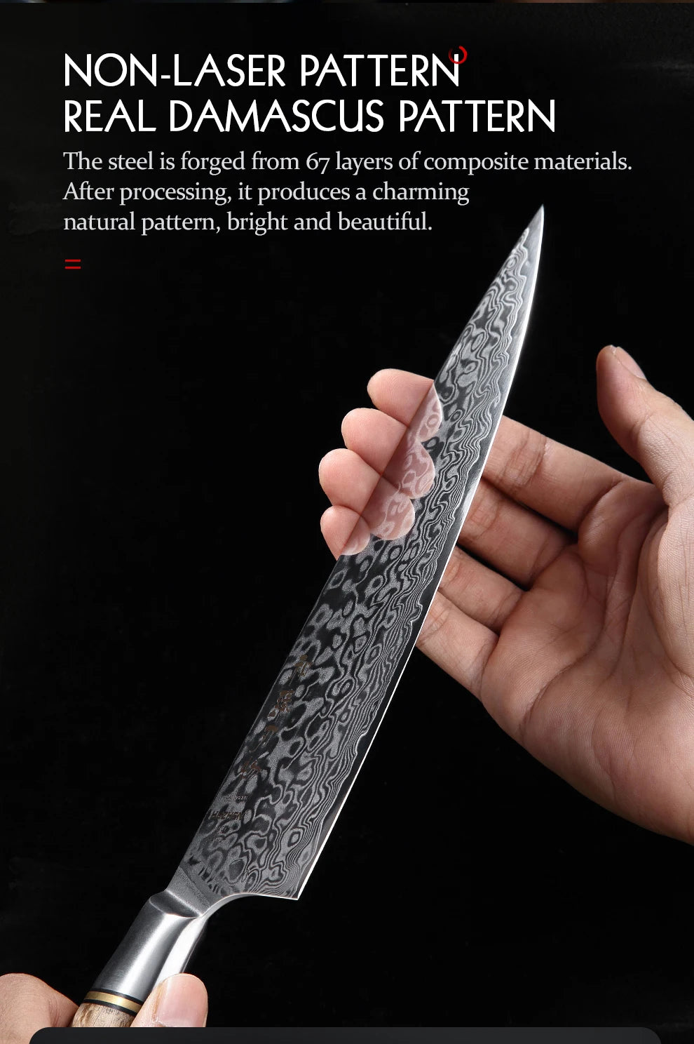 Dao Bếp HEZHEN 8.3 Lớp Damascus Siêu Sắc Nhật Bản