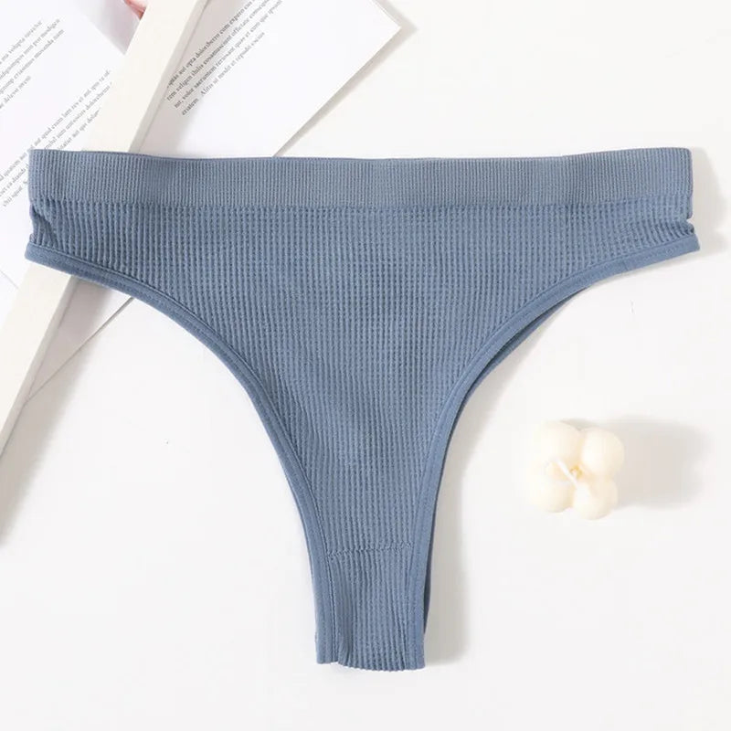 5Pcs/Set Seamless Briefs Women Brazilian Panties Sexy Lingerie Female Underpants Low Rise Bottom Solid Color Underwear ML