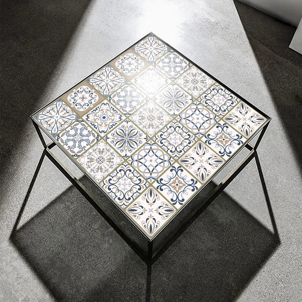 10 Pieces PVC Blue Gray Brick Wall Stickers