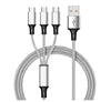 3 in 1 Durable Nylon Multi-Function Charging Cable 1.2M