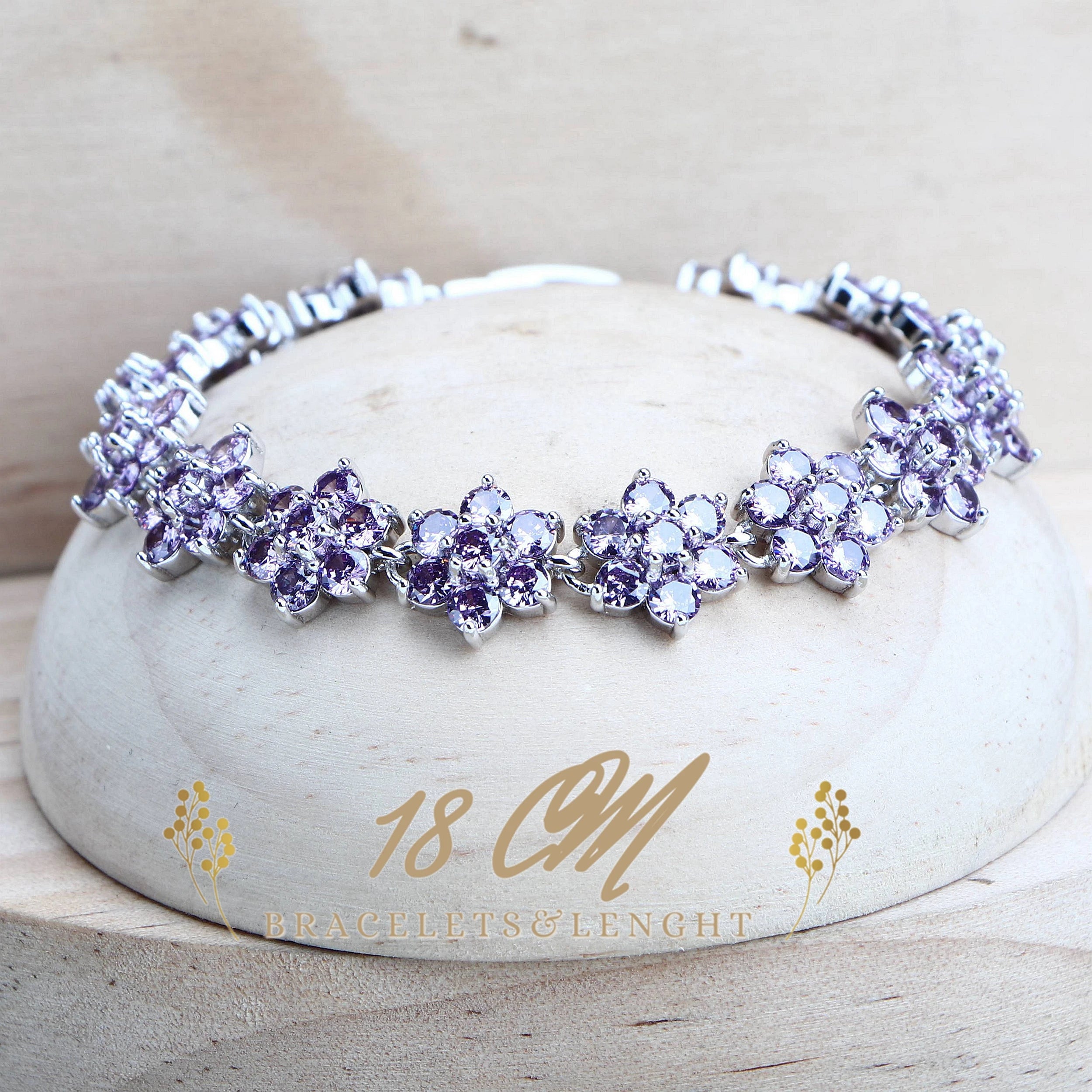 Bộ Trang Sức Cưới Nữ Bạc 925 Đá Tím Sang Trọng