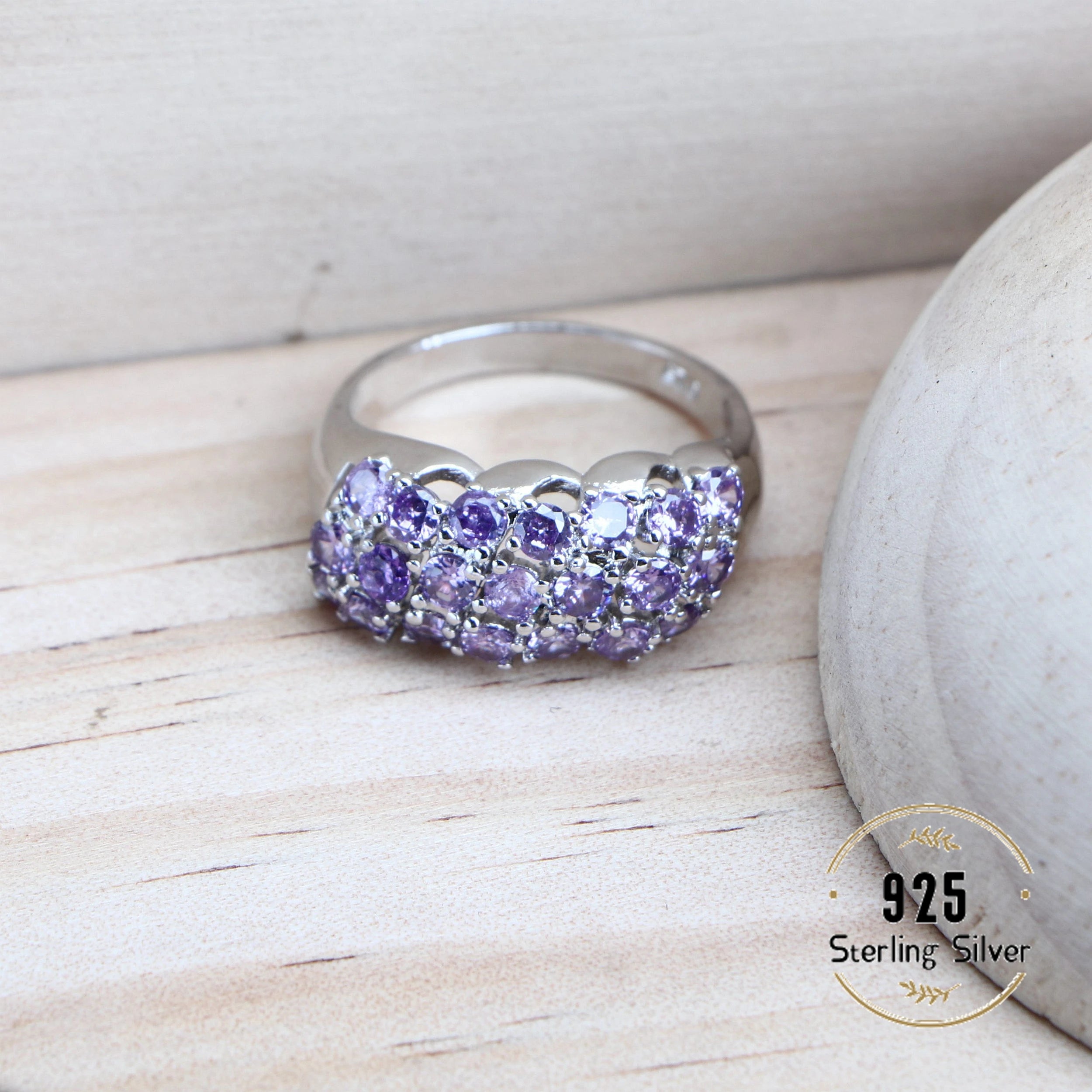 Bộ Trang Sức Cưới Nữ Bạc 925 Đá Tím Sang Trọng