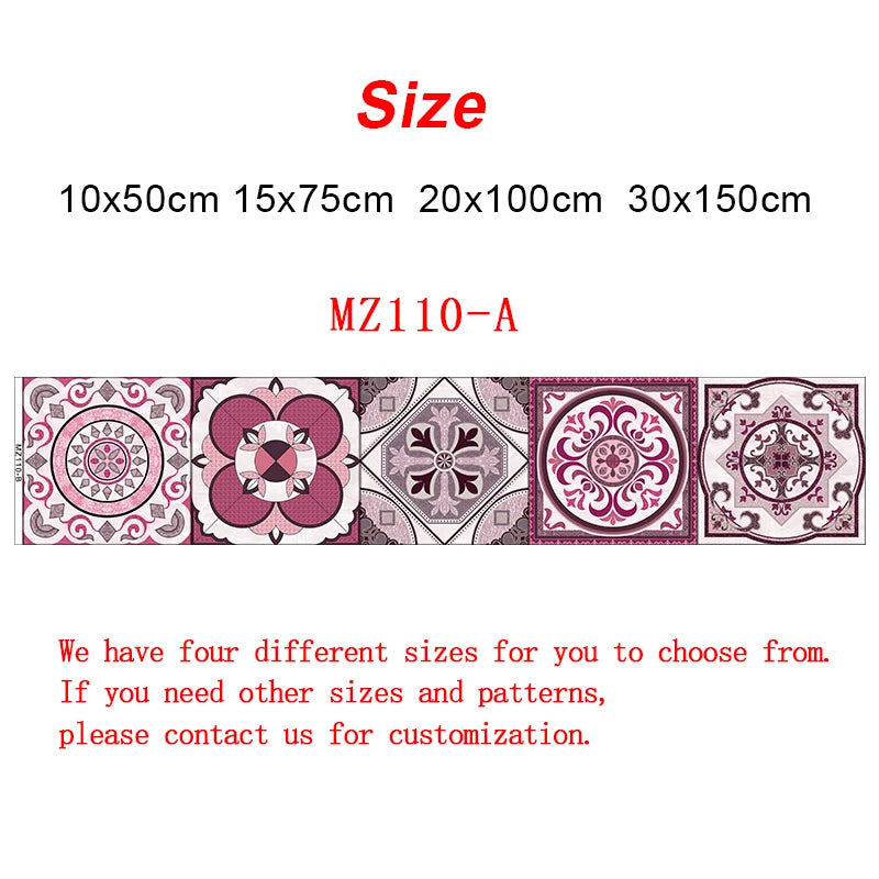 10/15/20/30cm Purple Retro Strip Tiles Wall Sticker Kitchen Stairs Tile Decoration Wallpaper Peel &amp; Stick Waterproof Art Mural