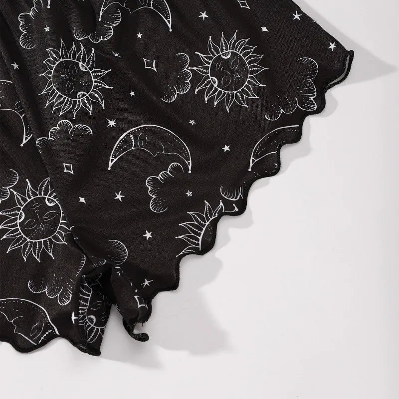 Coldker Summer Printed Cute Women's Pajamas Set