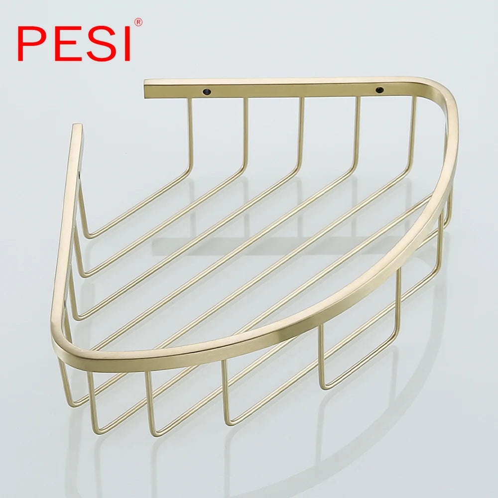 Bathroom Shelf Black Stainless Steel Single Bathroom Shelves Shower Storage Rack Wall Mounted Corner Basket Shampoo Shelf. - Daisan Mart