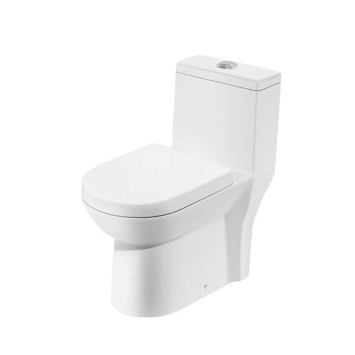 One-piece white enameled ceramic sanitary ware, flush toilet, P-trap and S-trap, cheap price, WC sanitary ware 
