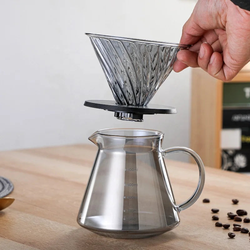 Bình Pha Cà Phê Thủy Tinh Chịu Nhiệt 600ml Mới