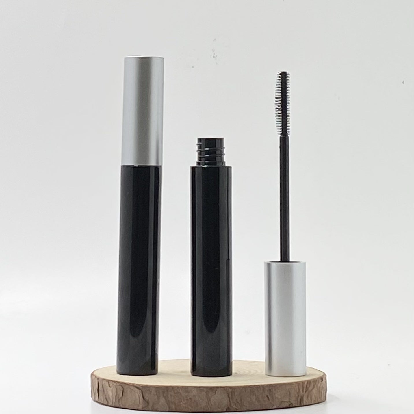 10ml black and yellow empty plastic round tube, hot stamping custom logo, mascara container 